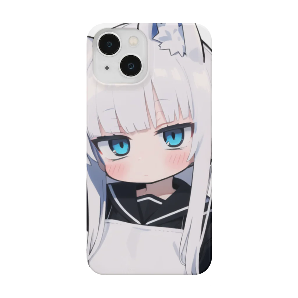 ケモ耳美少女キツネちゃん（AIart）の白髪美少女キツネちゃん Smartphone Case