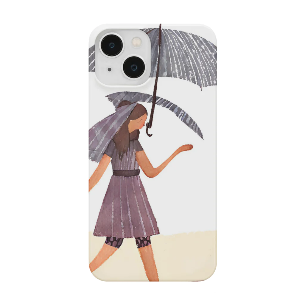 ワクワクショップ の雨降り散歩 イラスト Smartphone Case