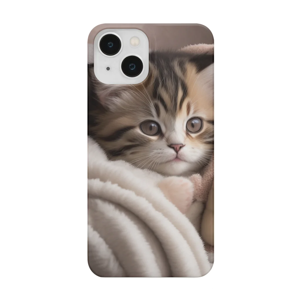 新ーARATAの毛布にくるまった子猫 Smartphone Case