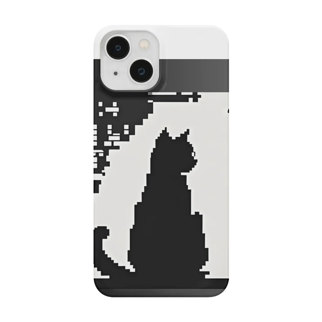 &AIのピクセルアート黒猫　25 Smartphone Case