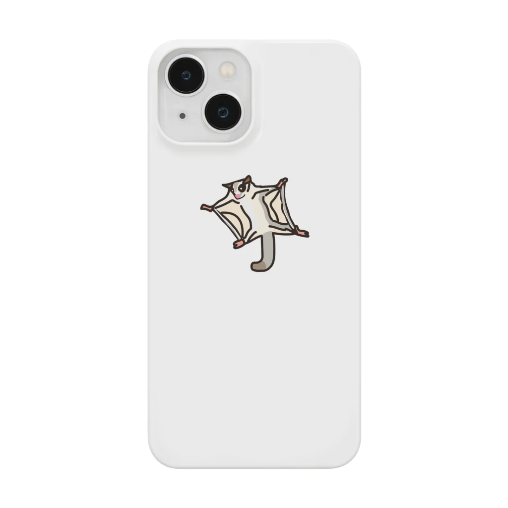 Hanagara animal cafeのモモンガと花柄アニマルカフェのロゴ入り。 Smartphone Case