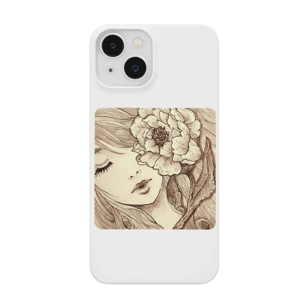 harupink🌸ペット似顔絵illustのsleeping beauty 眠り姫 Smartphone Case