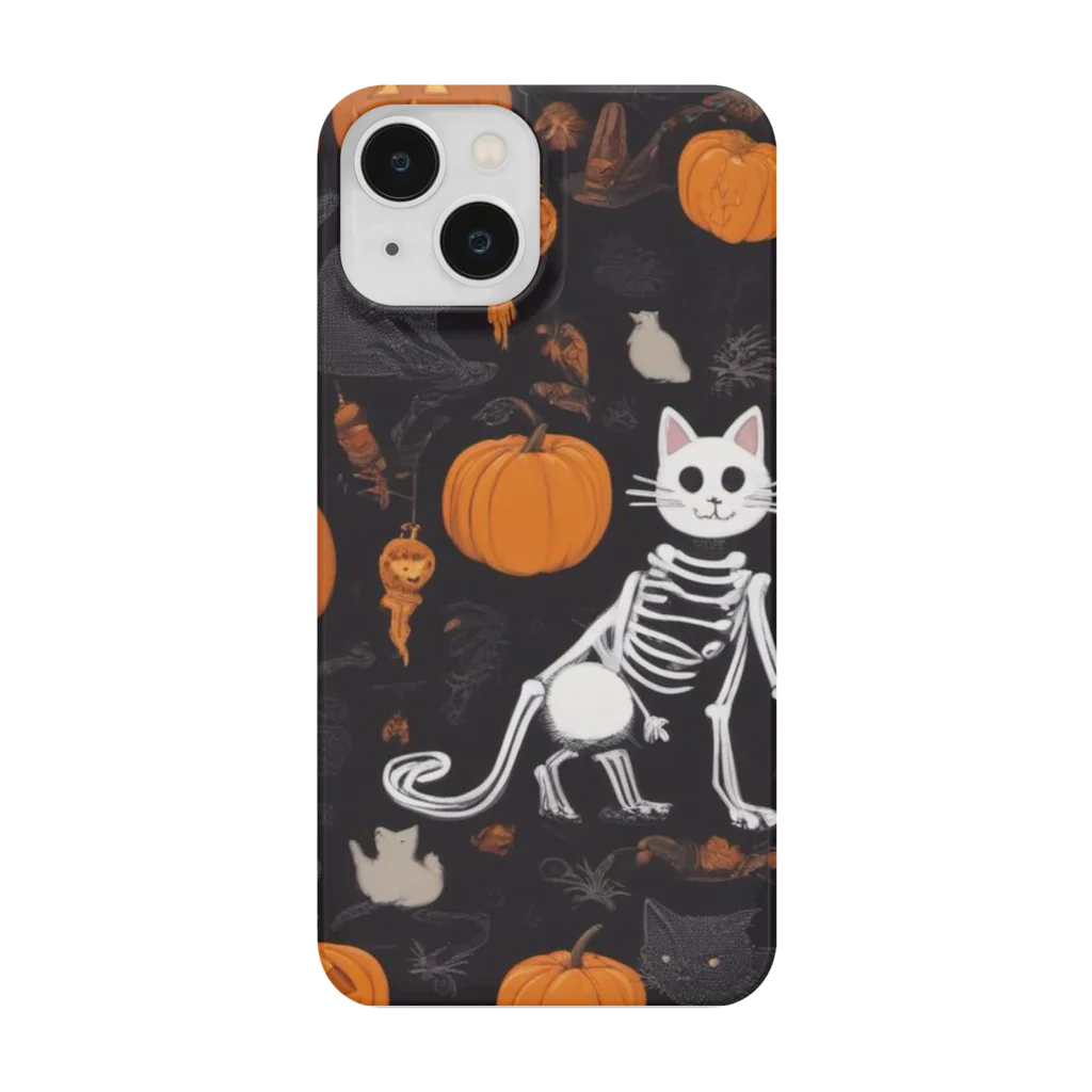 ToToMoの【ハロウィン】スケルトンキャット Smartphone Case