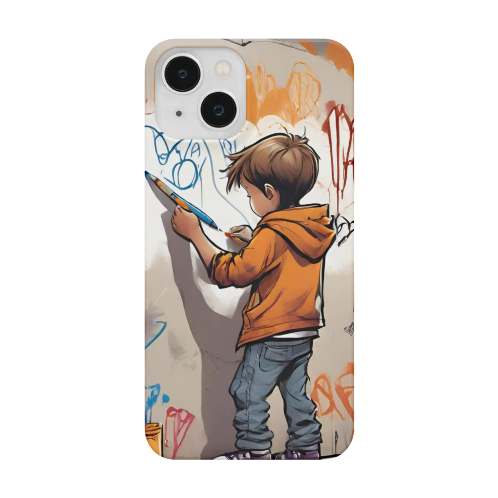 tnakamura31の落書きする男の子 Smartphone Case