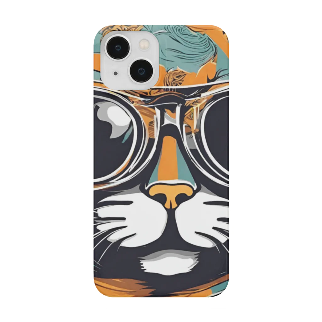 ネコSHOPLABOの渋い猫のイラストグッズ Smartphone Case