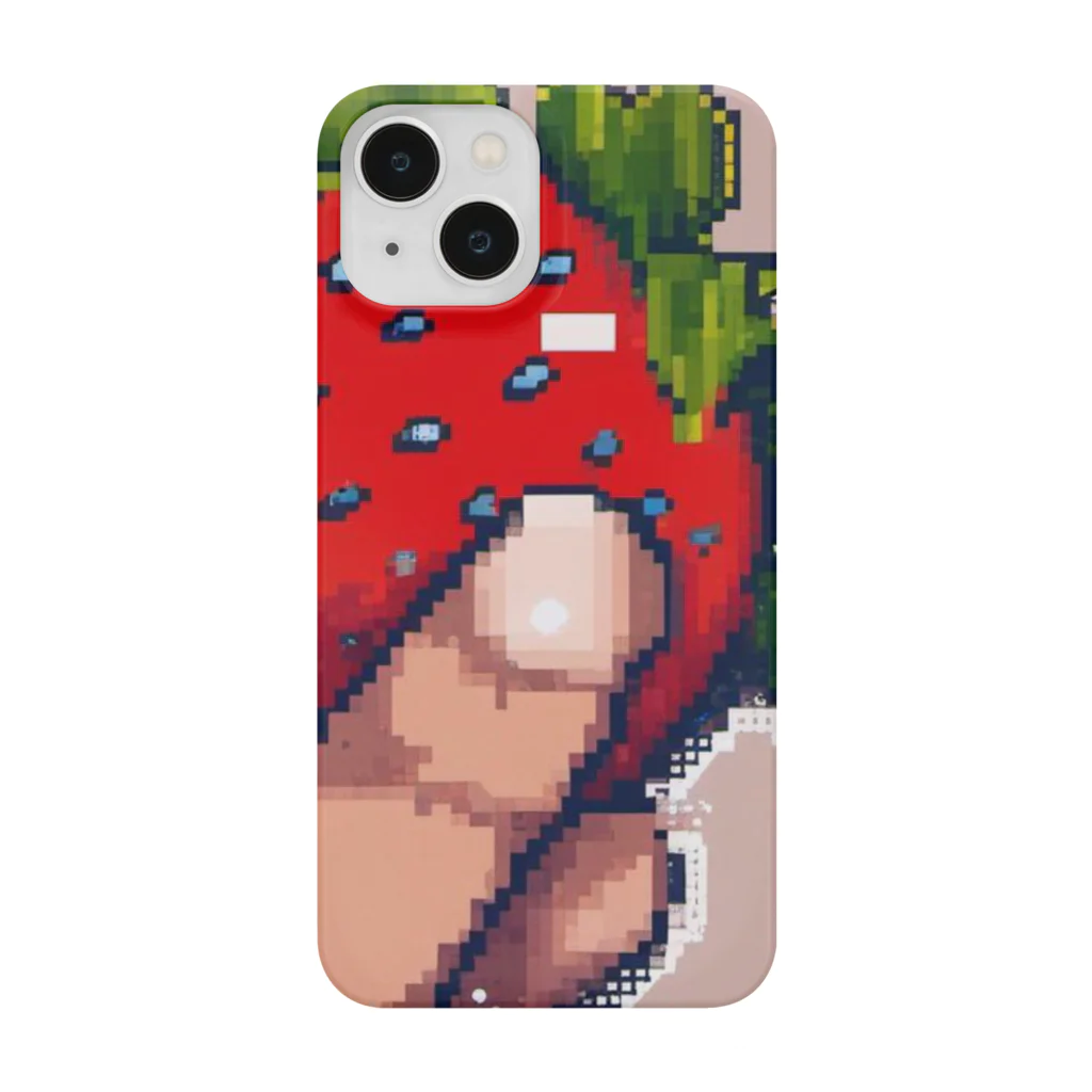 konkaiのドット絵大粒いちご スマホケース