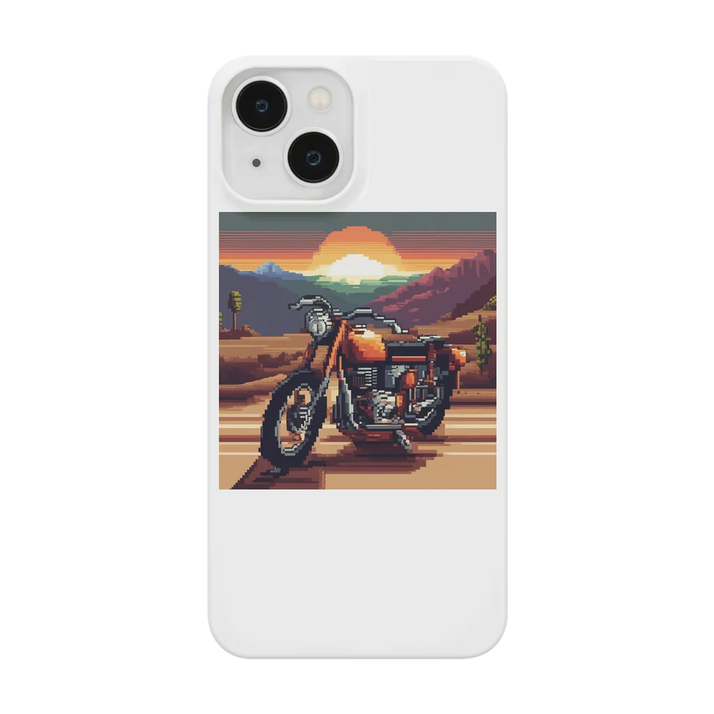 毎日がにゃんとも幸せ マサッチShopのレトロバイクドット　夕日編№２ スマホケース