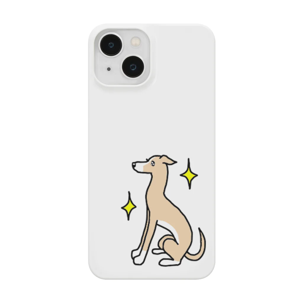 Cute mascot dogsのItalian Greyhound sitting スマホケース