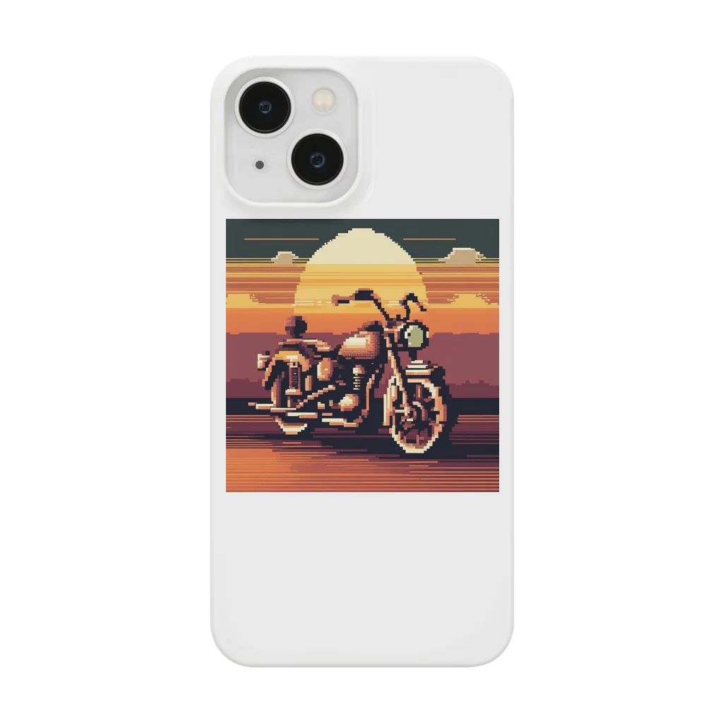 毎日がにゃんとも幸せ マサッチShopのレトロバイクドット　夕日編　№３ スマホケース