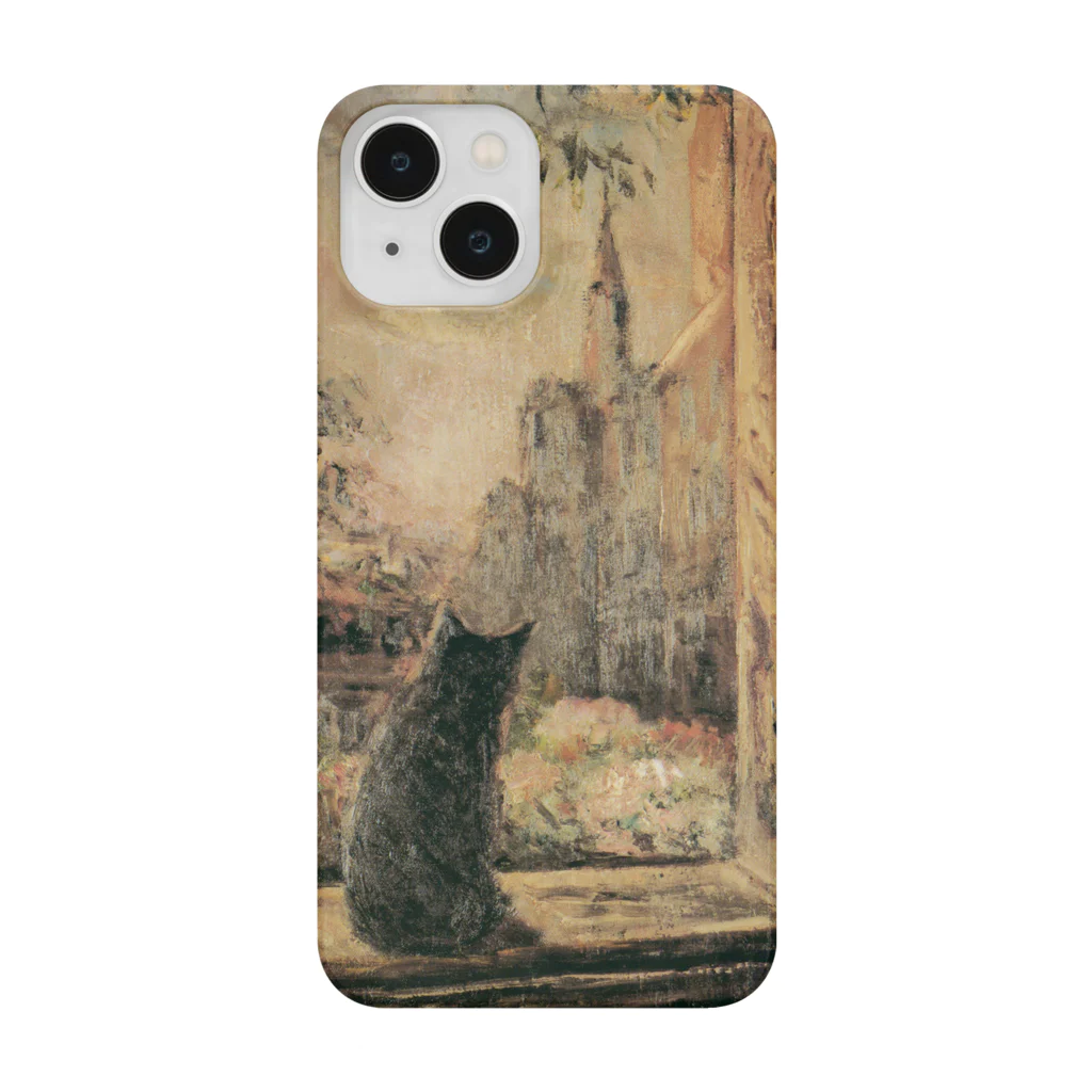 antique-museumの窓辺の猫 田中保 Smartphone Case