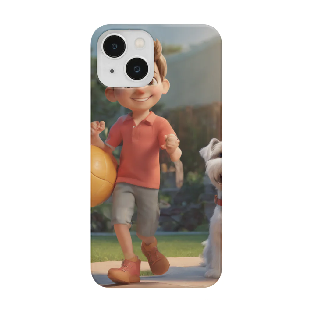 ワンダーワールド・ワンストップの男の子と愛らしいシュナウザー・ドッグ② Smartphone Case