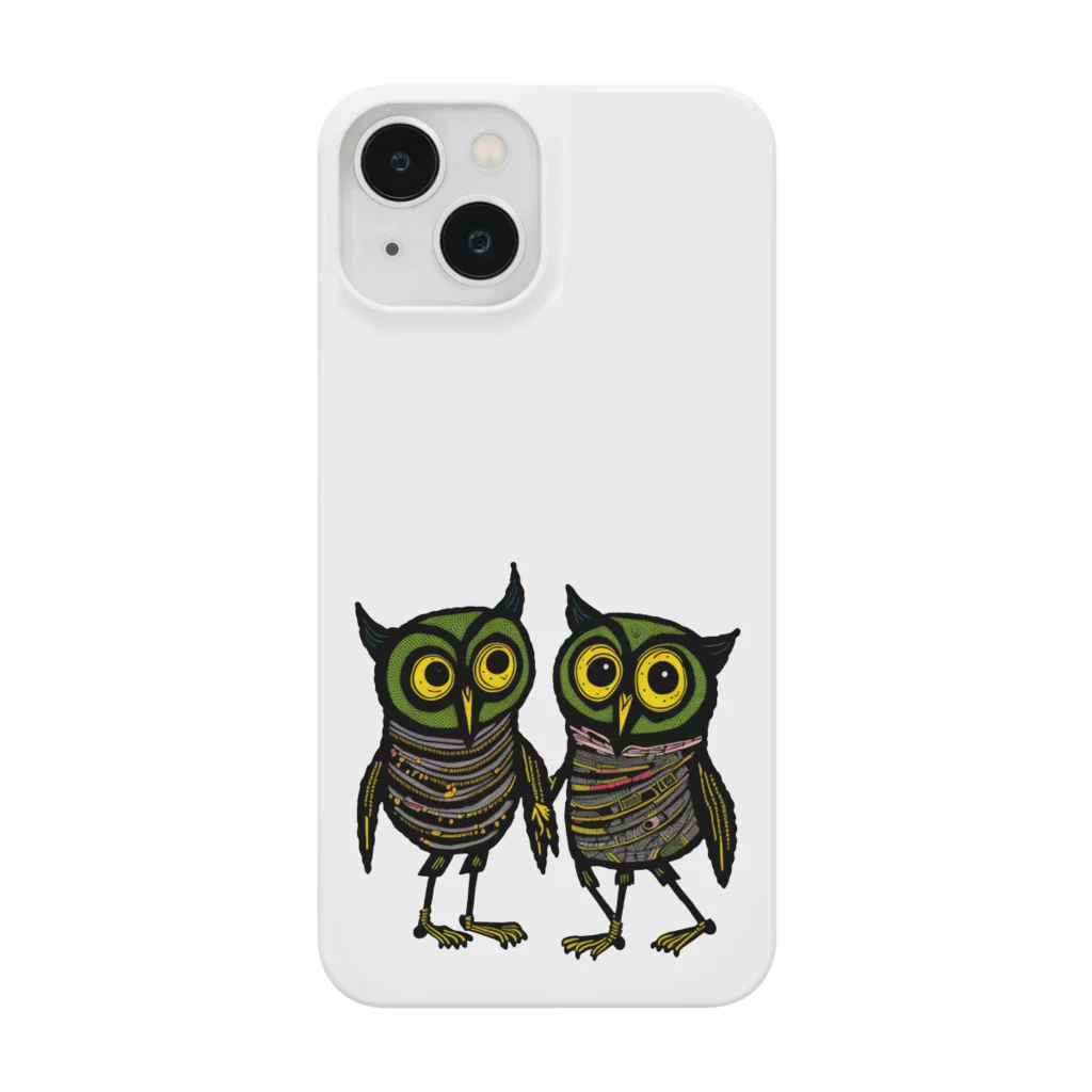 猫魚鳥時々犬等 arte♡のSuccessful Owls ♡ Smartphone Case