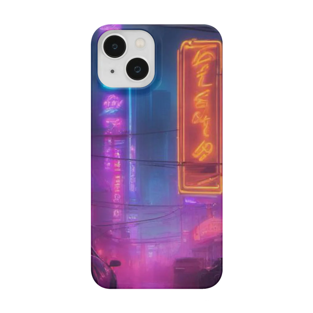 rico_121の雨のネオン街 Smartphone Case