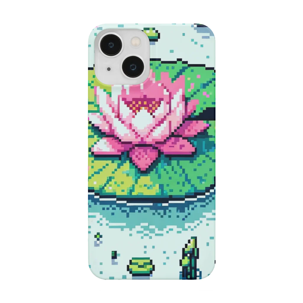 レインボーグリッターのハスの葉と花びら Smartphone Case