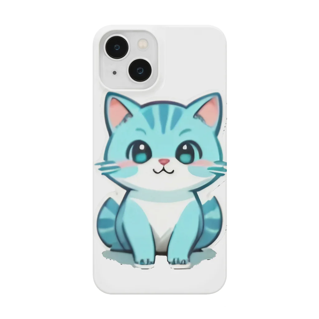 もふもふデザインストアの癒しのブルー猫グッズで、毎日を彩ろう Smartphone Case