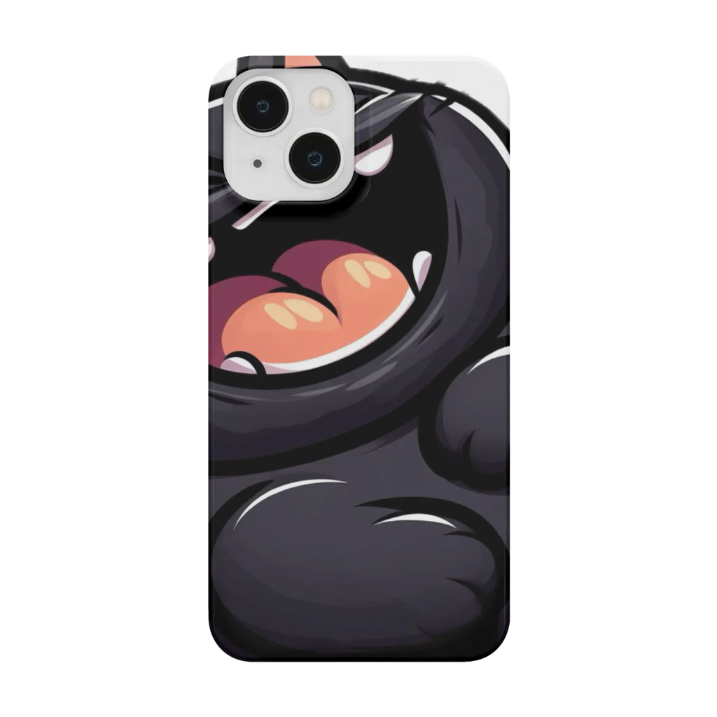 にゃんたれの爆笑しているデブの黒猫 Smartphone Case