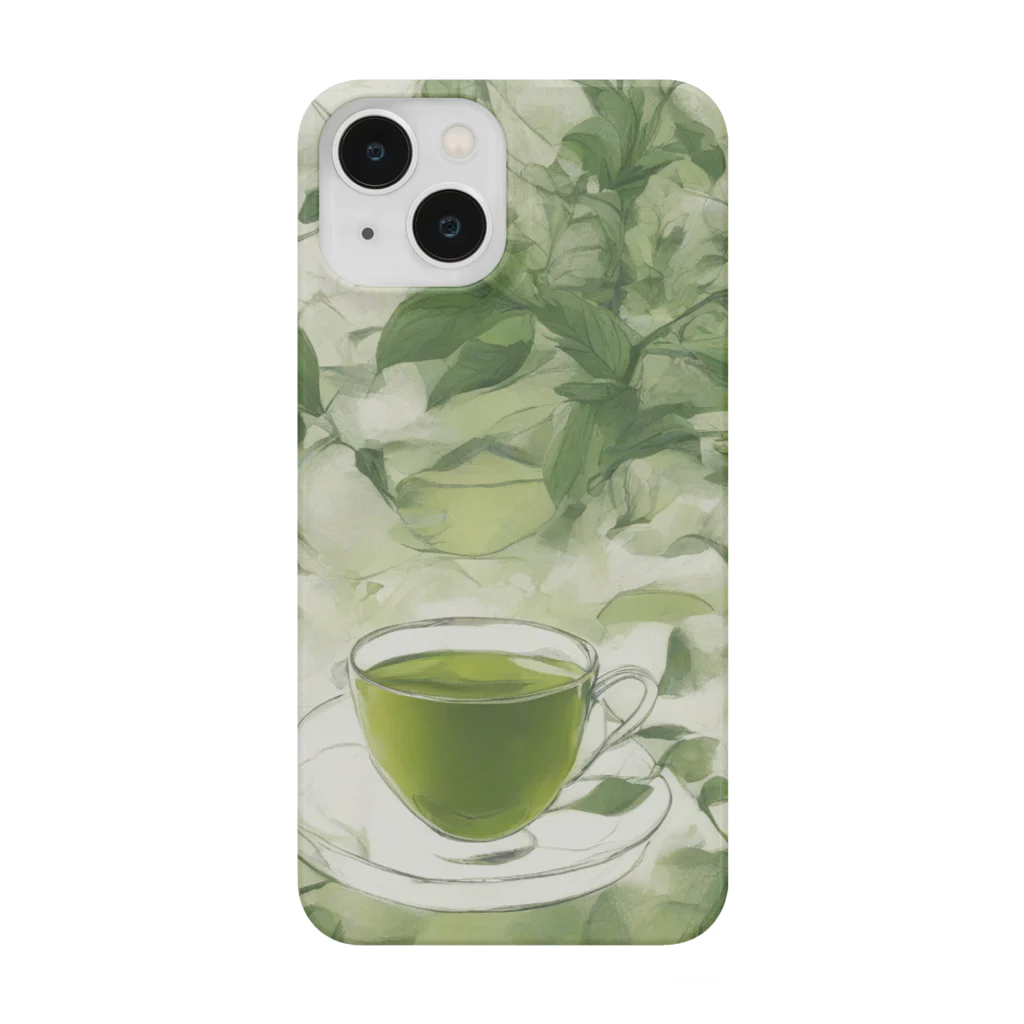 千裕アトリエ（いつもありがとう）のグリーンティーのアート　green tea art Smartphone Case