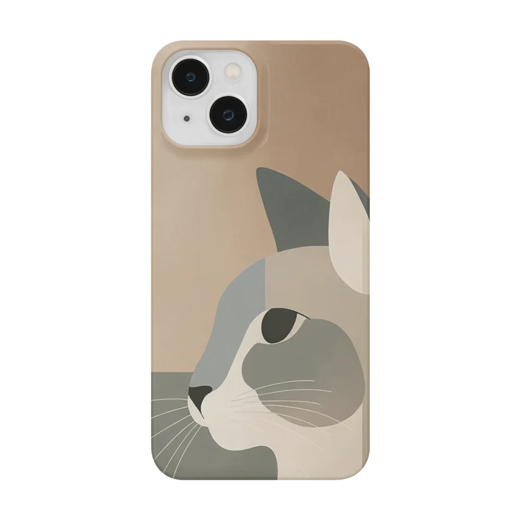 鹿児島のSUZURIアートショップの🐱✨『鹿児島SUZURIモダンキャット iPhoneケース』📱 Smartphone Case