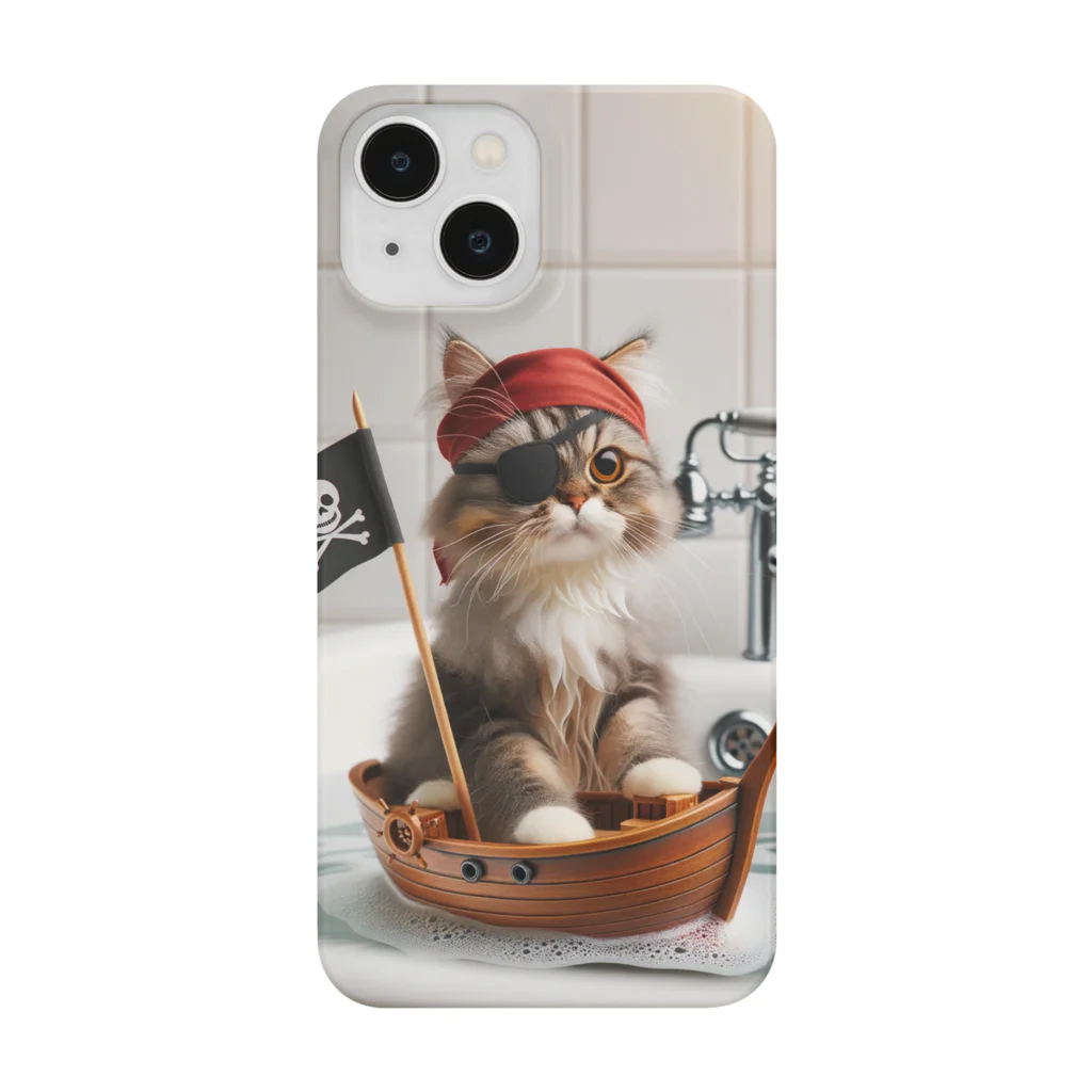 鹿児島のSUZURIアートショップの🏴‍☠️🐱『鹿児島SUZURIの海賊猫大冒険 iPhoneケース』📱 Smartphone Case