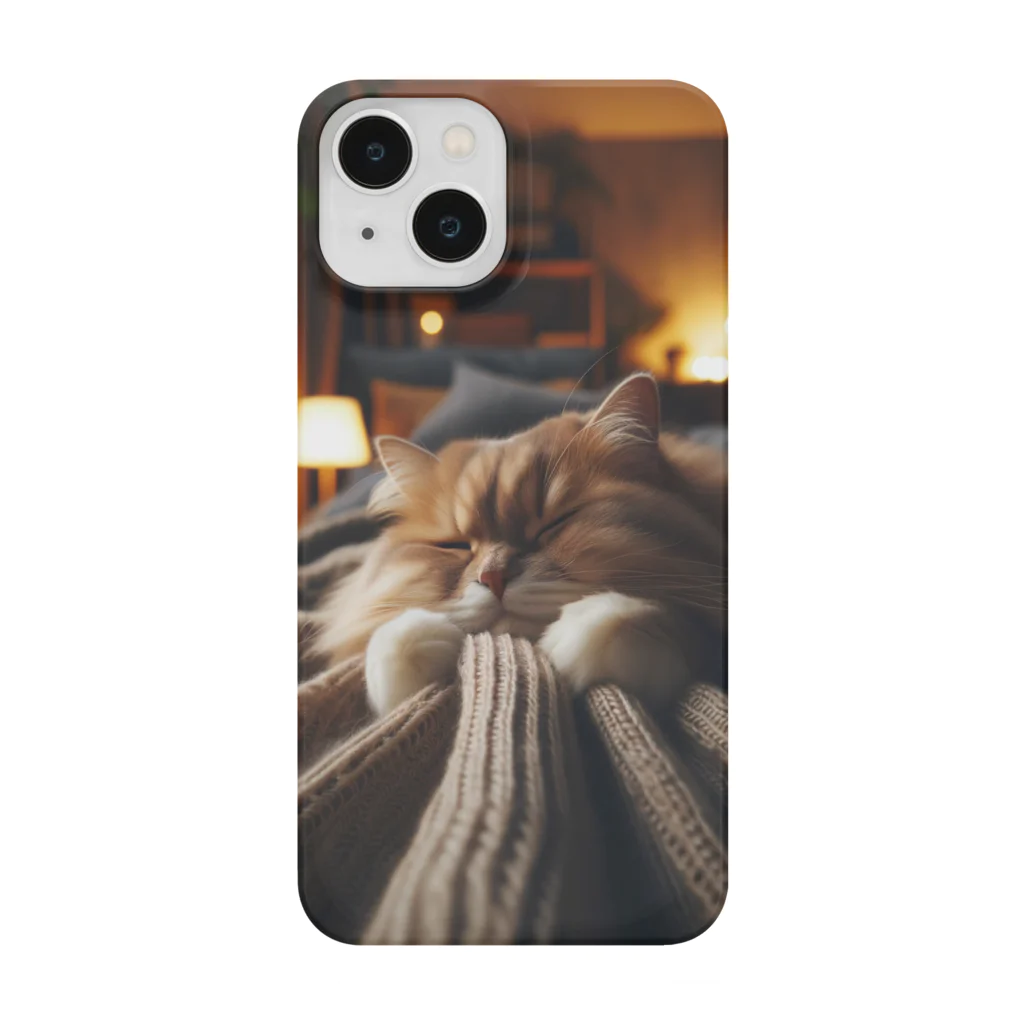 鹿児島のSUZURIアートショップの🐱💤『鹿児島SUZURIの癒し猫 iPhoneケース』🌙 Smartphone Case