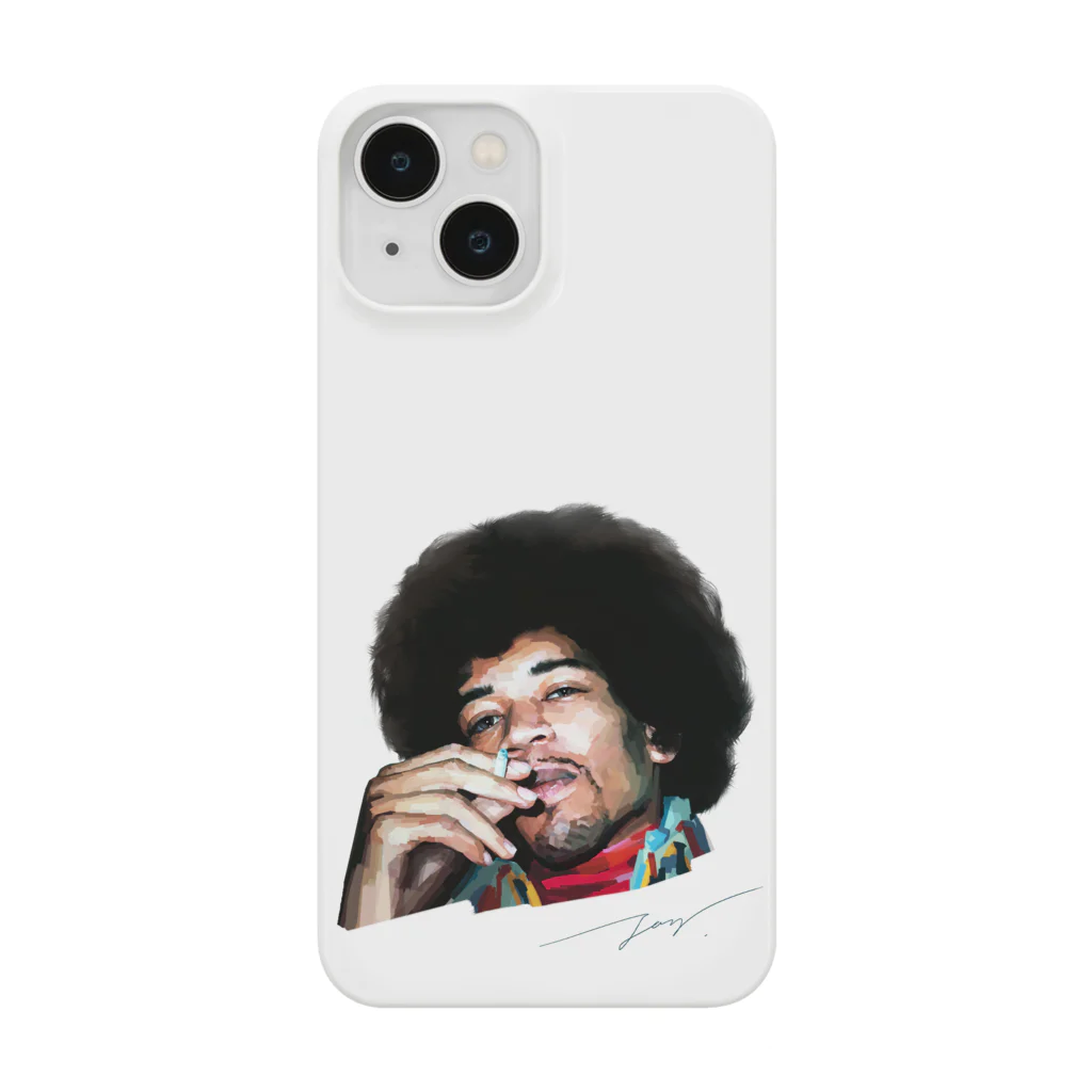 strat.Jay's shopのジミヘン ジミヘンドリックス Jimi Hendrix イラスト 絵 ロック ギター ギターリスト ブルース スマホケース