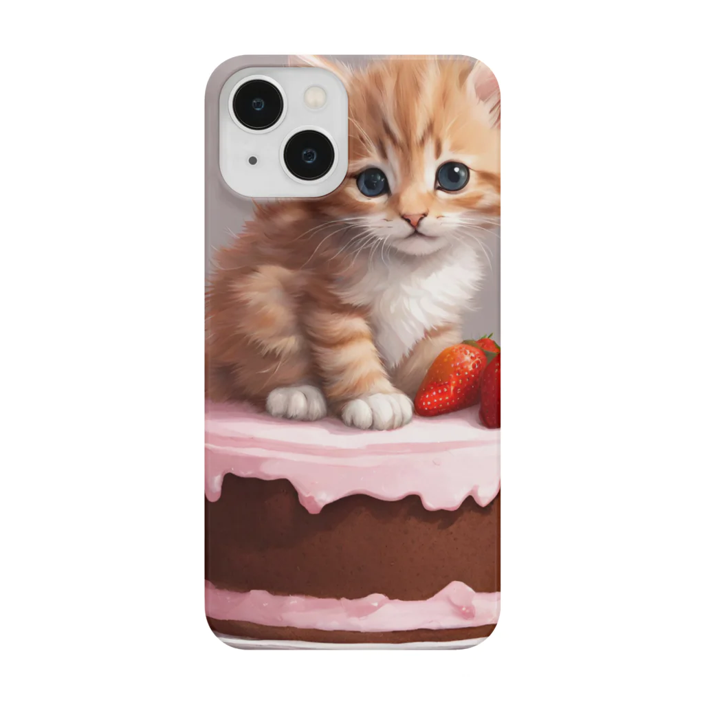 にゃんこぷにのケーキの上の仔猫ちゃん Smartphone Case