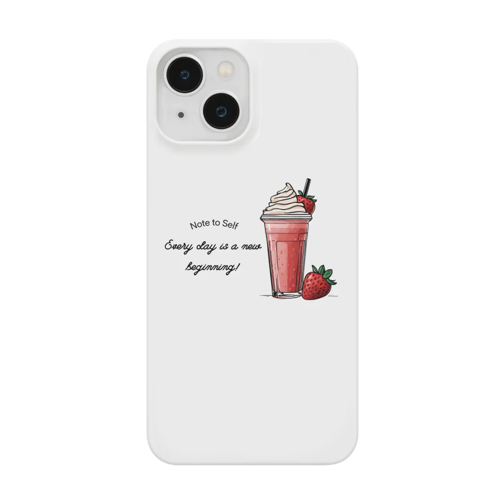 Love and peace to allのストロベリーフラペチーノとメッセージ Smartphone Case