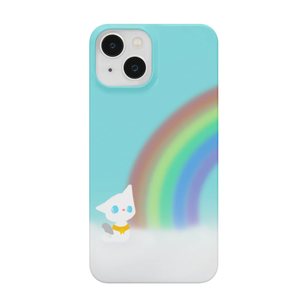 kotのネコ天使モモ「虹が見れた!」 Smartphone Case