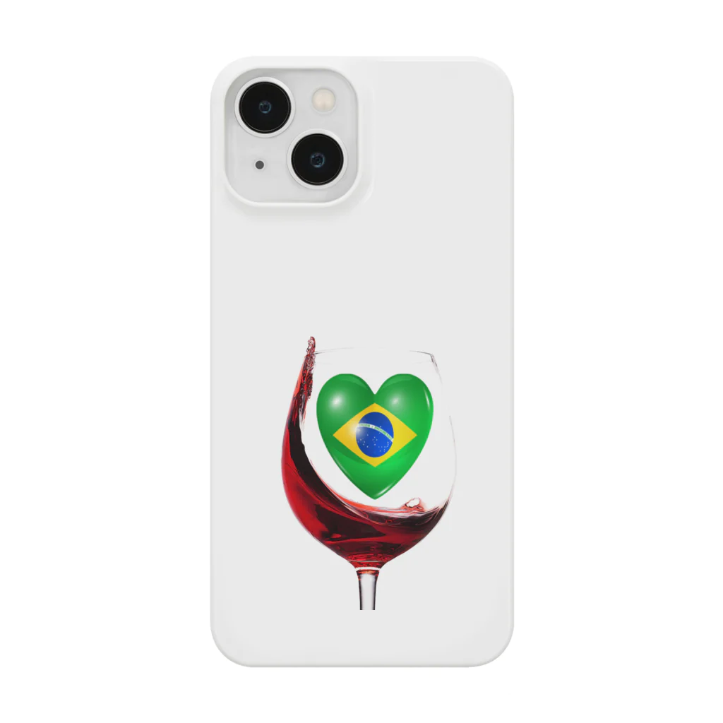 WINE 4 ALLの国旗とグラス：ブラジル（雑貨・小物） Smartphone Case