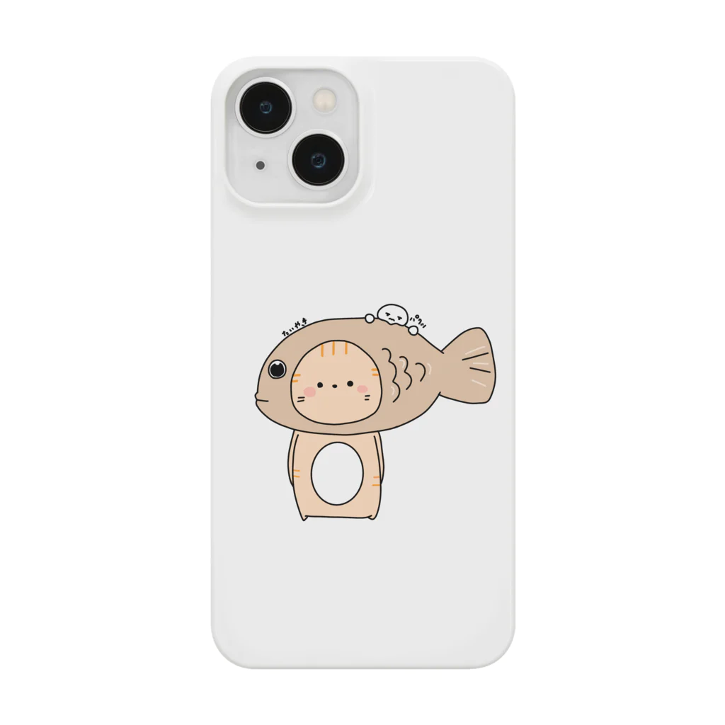 ama_mimi8のたいやきをかぶるねこ Smartphone Case