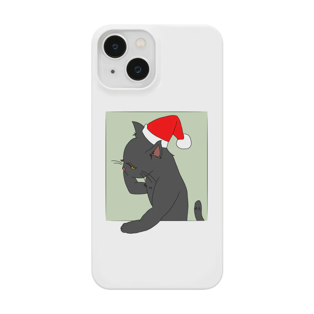 たげてげ屋のモノオモウ猫の１１月（黒猫） Smartphone Case