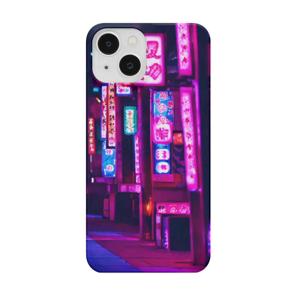 カラスと麻雀の中華的な夜の街並み Smartphone Case