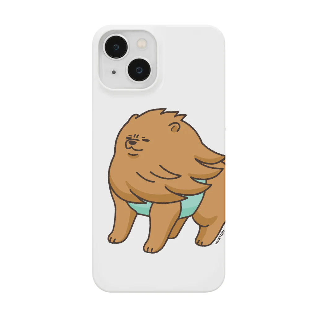 もんとみ | もっちり動物造形作家の強風に立ち向かうポメラニアン（茶色） Smartphone Case