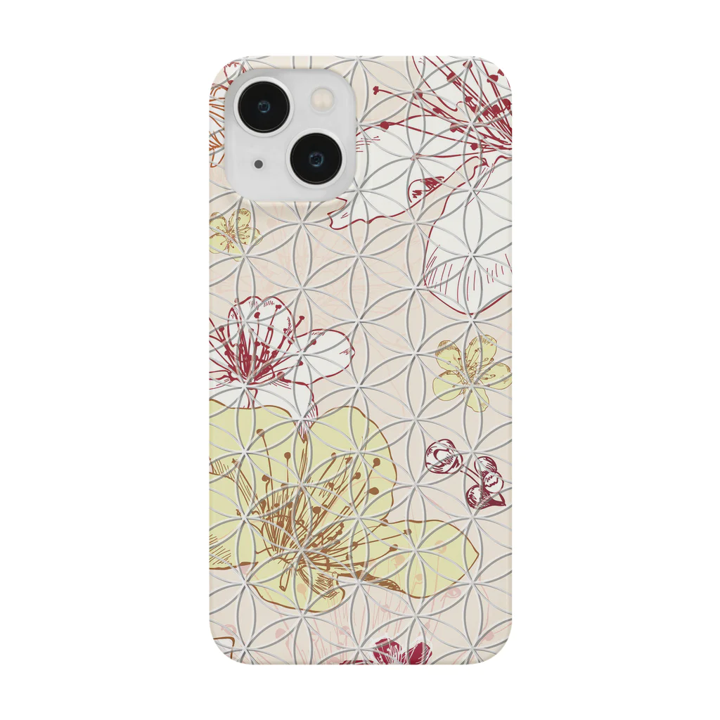 フラワーオブライフ スマホケース専門ショップのフラワーオブライフ 桜の花柄A [ピンク] Smartphone Case
