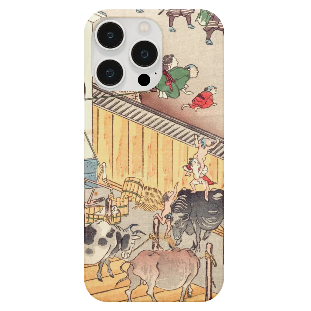 浮世絵ショップ のどぐろ　UKIYOE SHOP NODOGUROの東海道　高縄牛ご屋 / Tokaido Takanawa cow shed Smartphone Case