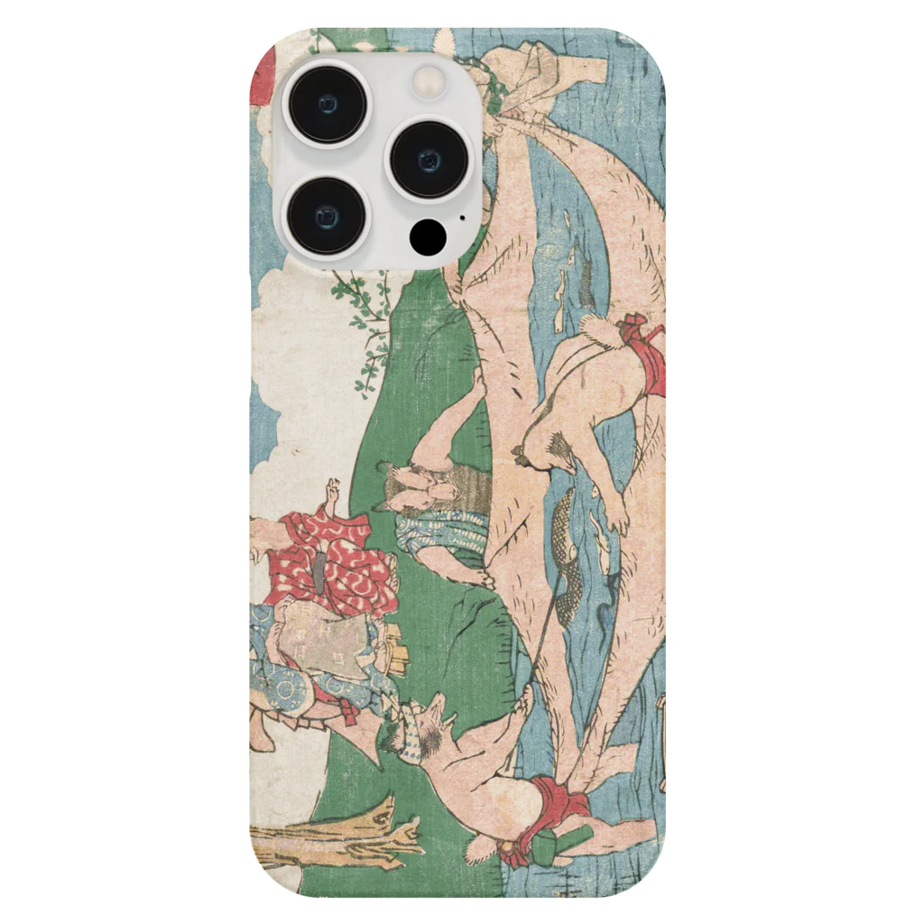 浮世絵ショップ のどぐろ　UKIYOE SHOP NODOGUROの狸の川がり / Raccoon's River スマホケース