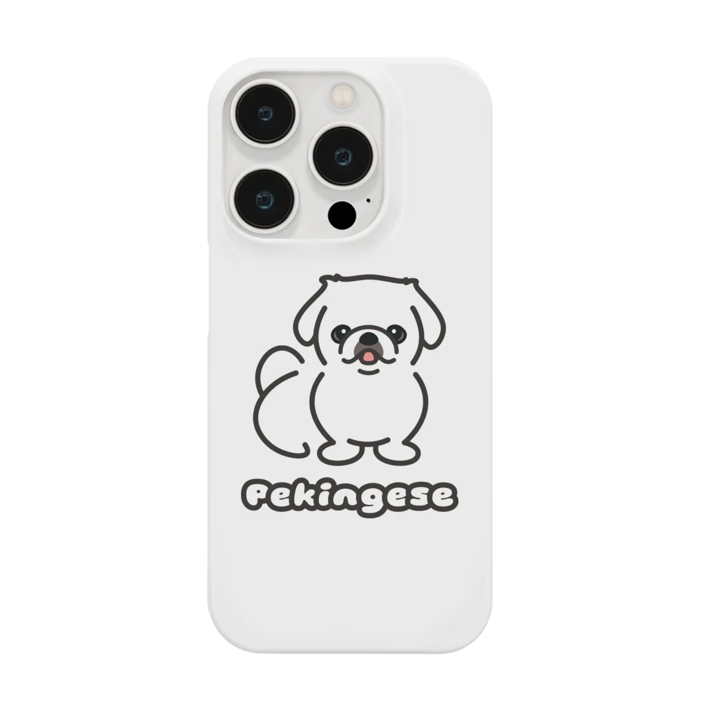 ペキニーズくらぶ（SUZURI支店）のペキニーズ・ホワイト（サマーカット）（全身） Smartphone Case