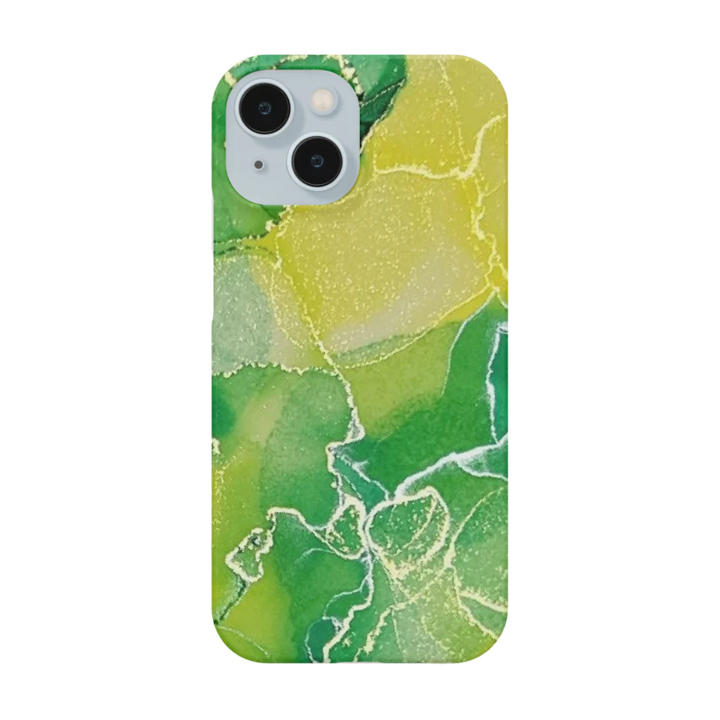 CCCHEART のイエロー×グリーン Smartphone Case