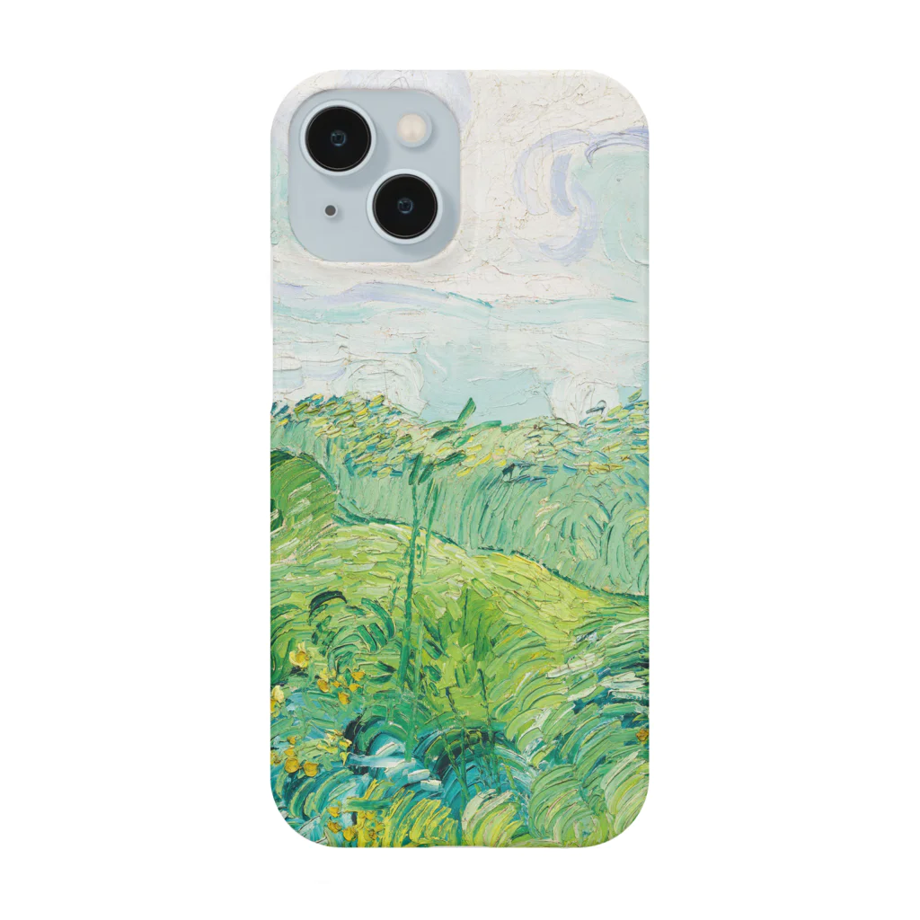 アニマル四字熟語のゴッホの絵画「緑の麦畑」と四字熟語シリーズ Smartphone Case