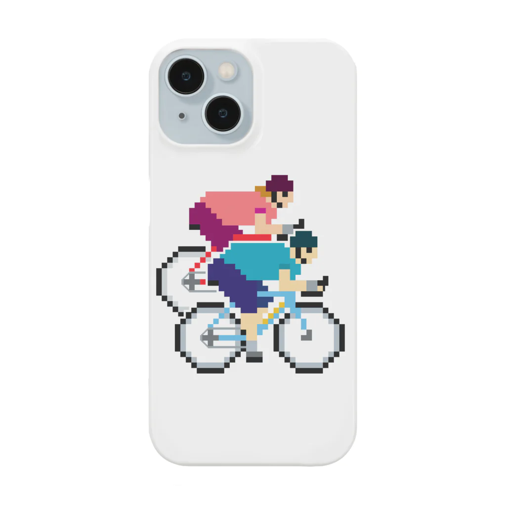 のりものドット絵Tシャツのふたりride スマホケース