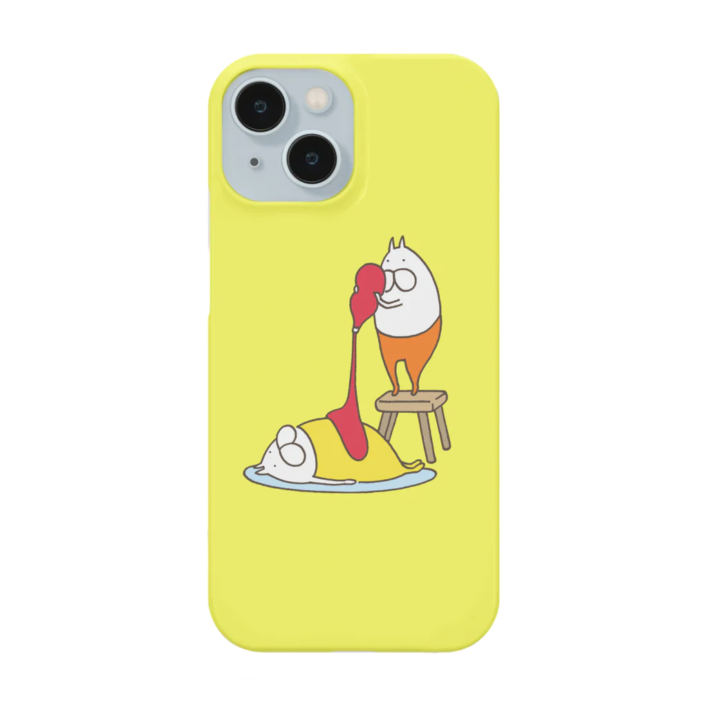 くらきち ONLINE SHOPのねこタイツとオムライスごっこ イエロー Smartphone Case