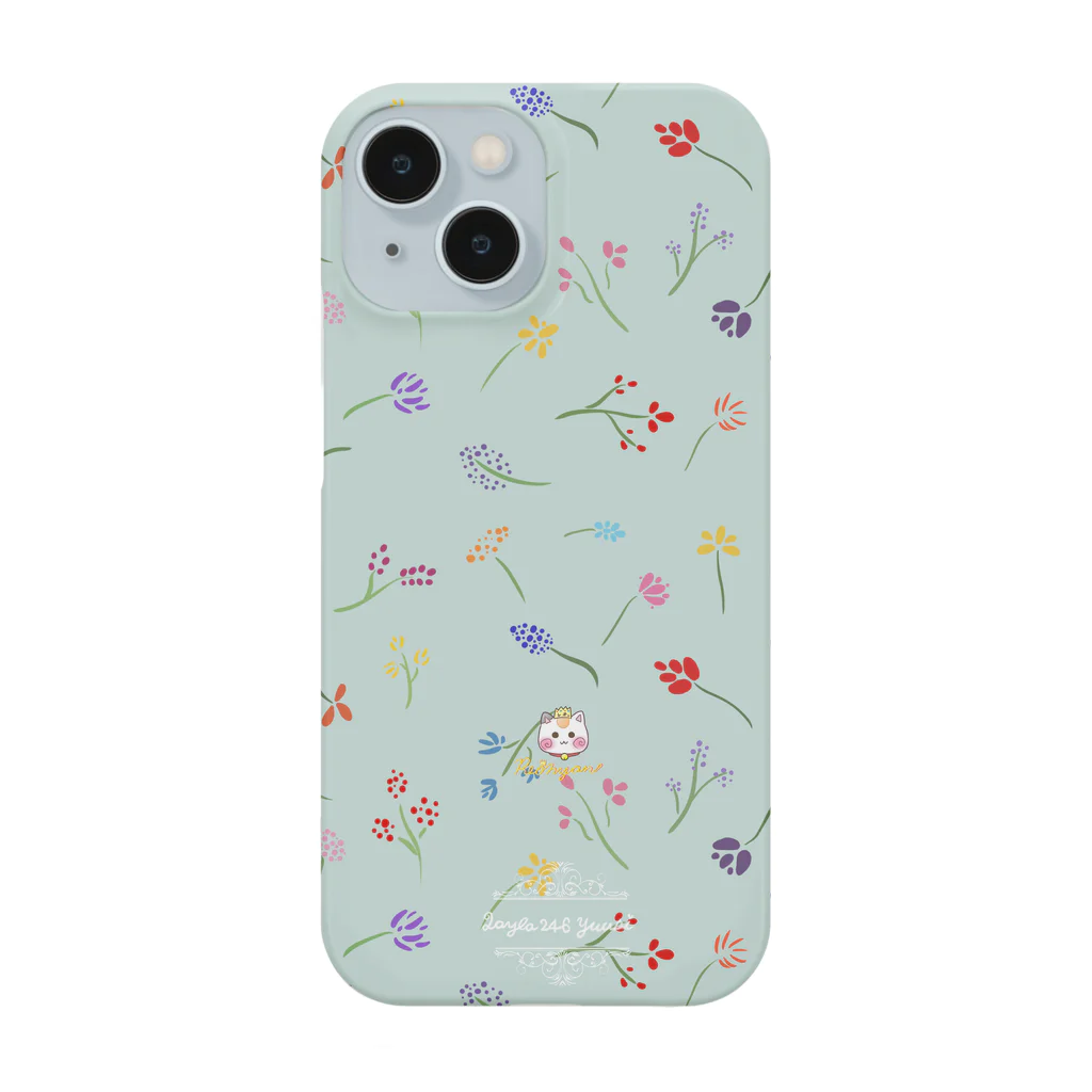 旅猫王子れぉにゃん👑😼公式(レイラ・ゆーし。)のくすみカラー【小花柄☆れぉにゃん】 Smartphone Case