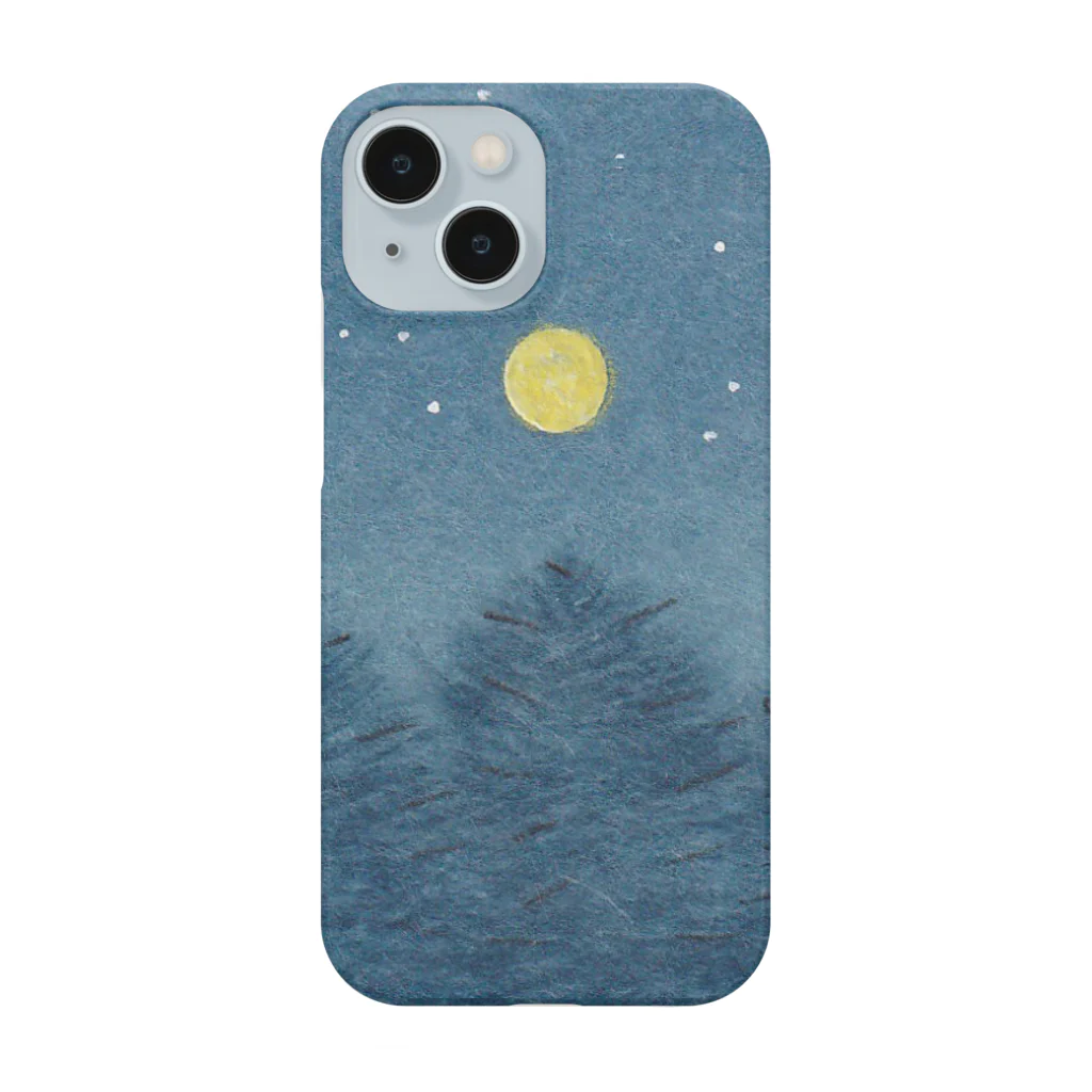 森の中の夜の森と満月 Smartphone Case