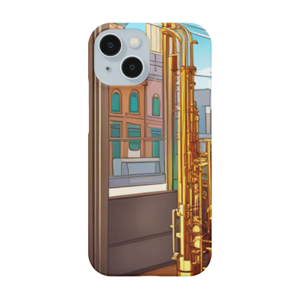 ほっこり絵音舎のバリトンサックスと風景 Smartphone Case