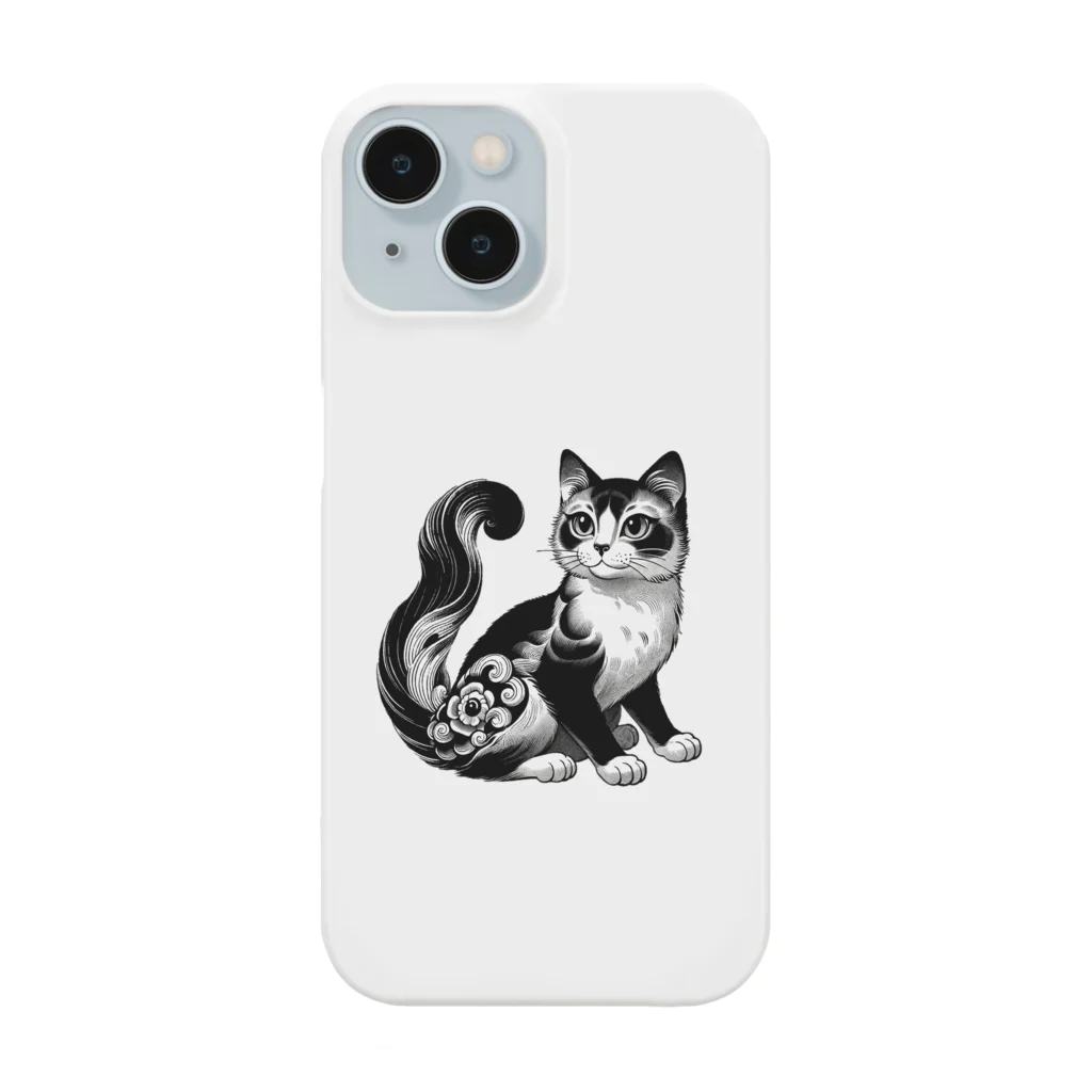 いきもの戯画の和風な猫 Smartphone Case