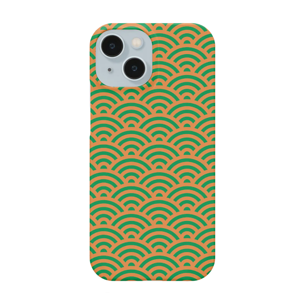 Musashi和柄Shop 【Japanese pattern】の青海波スマホケース スマホケース