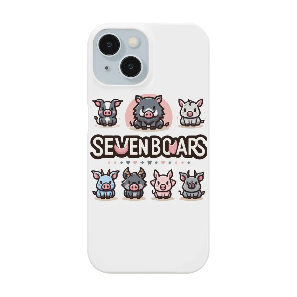 sevenboarsの幸運をもたらす7匹のイノシシ。ラッキーボア！ スマホケース