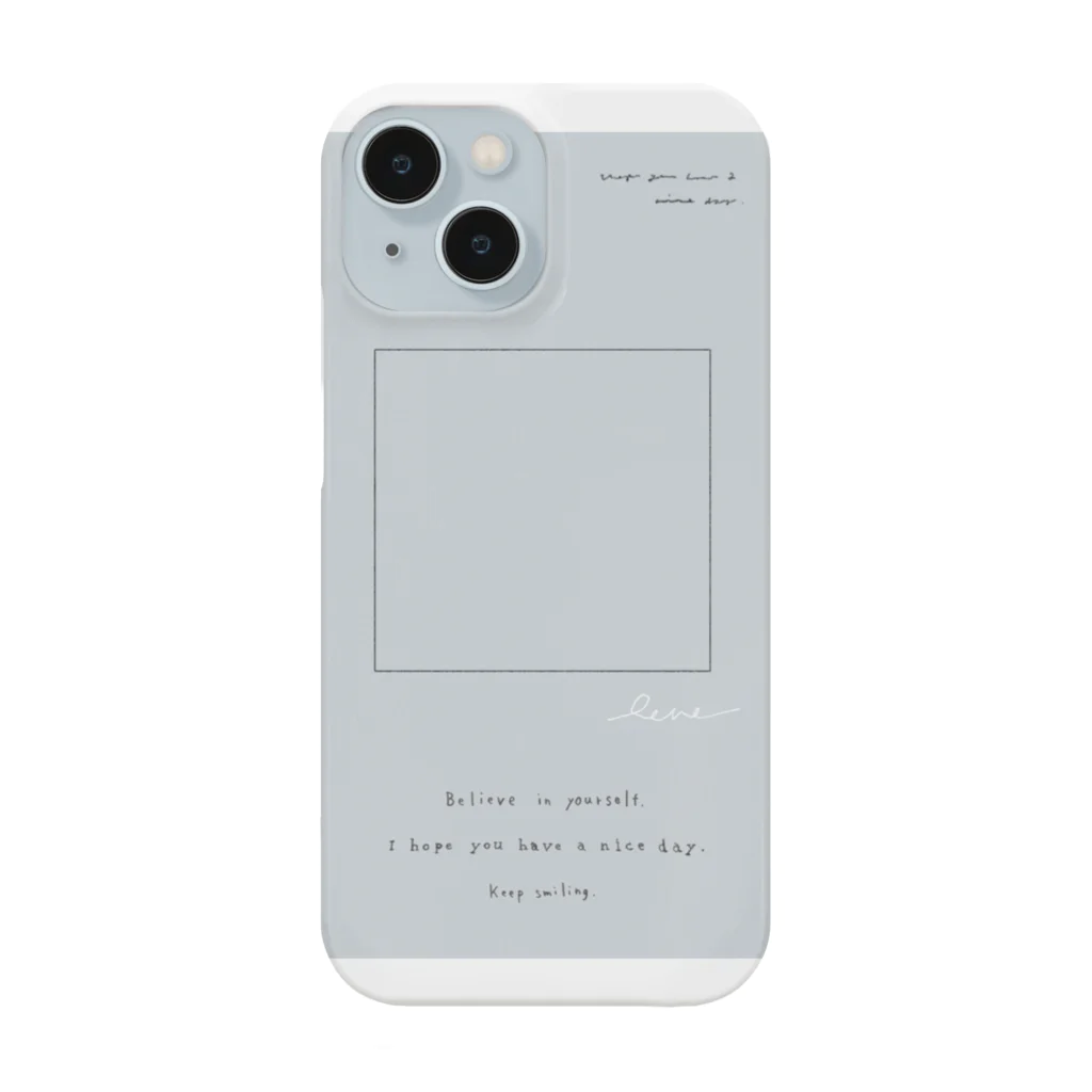 rilybiiの⬜︎ gray blue logo frame  スマホケース