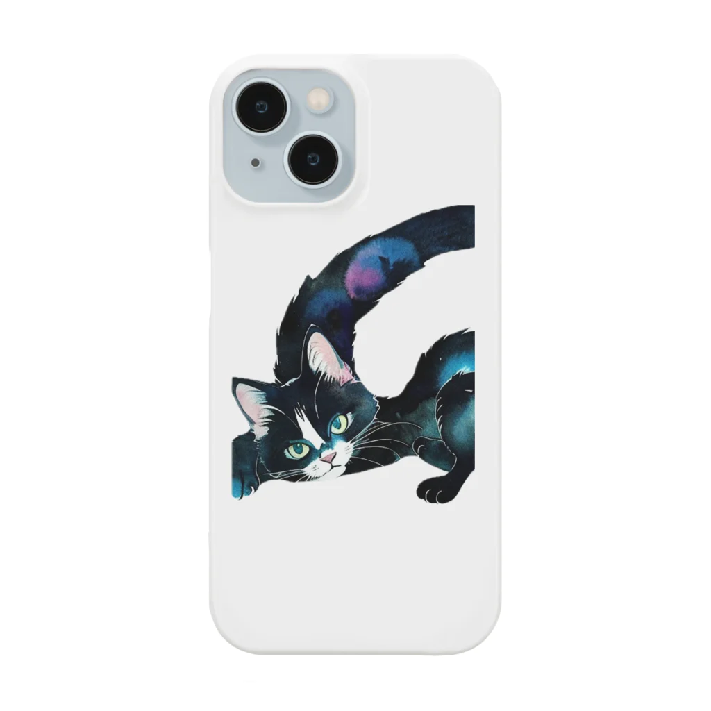 幸運のしっぽの黒猫と魔法の尻尾 Smartphone Case