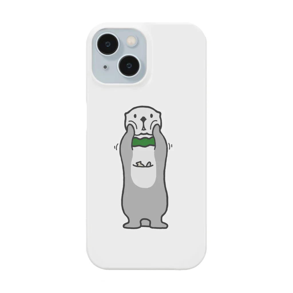 BISCUITのラッコのしおたん おててちめたい（グレー） Smartphone Case